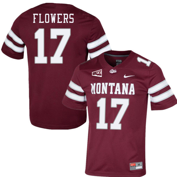 Montana Grizzlies #17 Luke Flowers College Football Jerseys,Uniforms Stitched Sale-Maroon